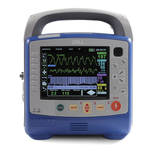 X Series, Hospital, Monitor/Defibrillator w/Pacing, Nellcor, 3/5 Lead, SPO2, NIBP, IBP/TEMP, CPR Expansion Pack, ETCO2, DMST, Non CLINICAL - Zoll 603-0211511-01-68