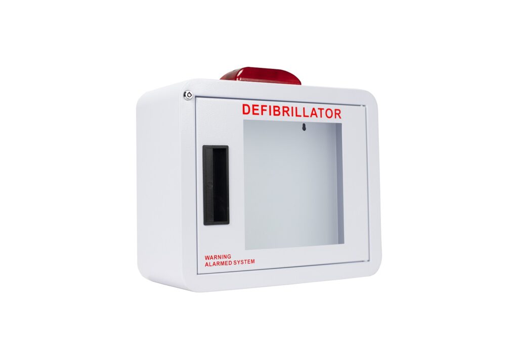 Premium Compact AED Cabinet with Alarm & Strobe - Cubix Safety CB1-Ss