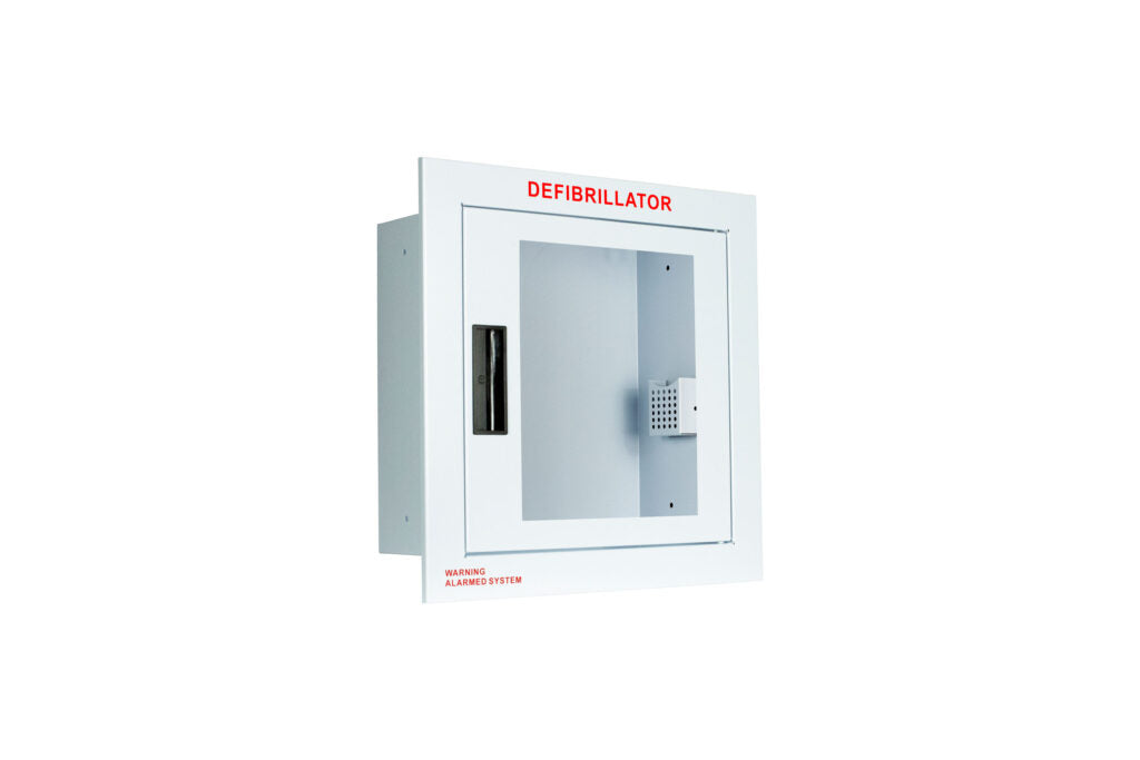 Fully Recessed Large Non-Alarmed Deﬁbrillator Wall Cabinet with Window - Cubix Safety FR-Ln