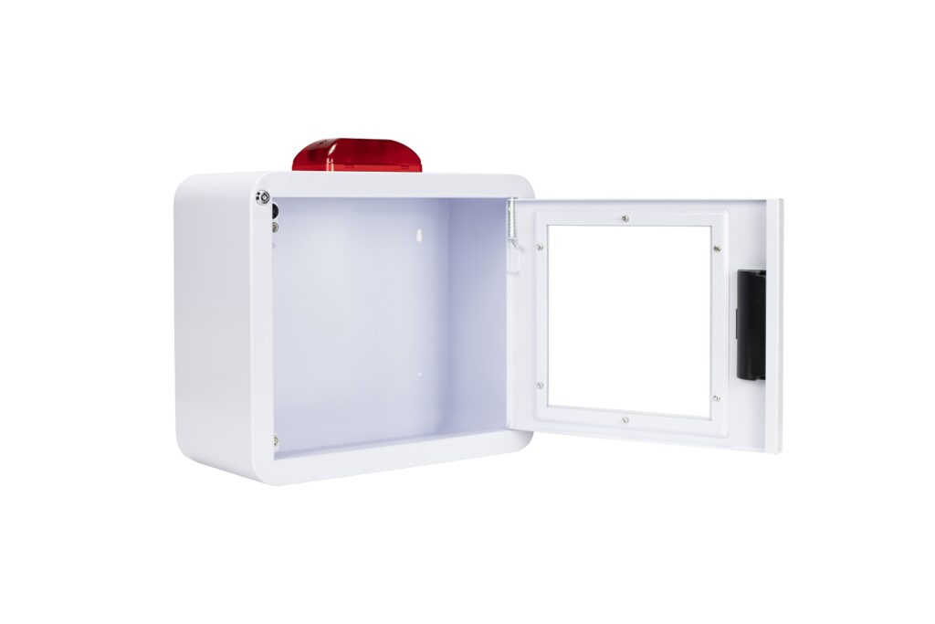 Premium Compact AED Cabinet with Alarm & Strobe - Cubix Safety CB1-Ss