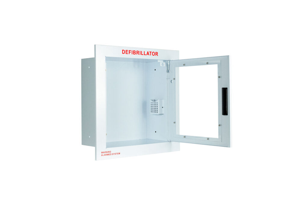 Fully Recessed Large Non-Alarmed Deﬁbrillator Wall Cabinet with Window - Cubix Safety FR-Ln