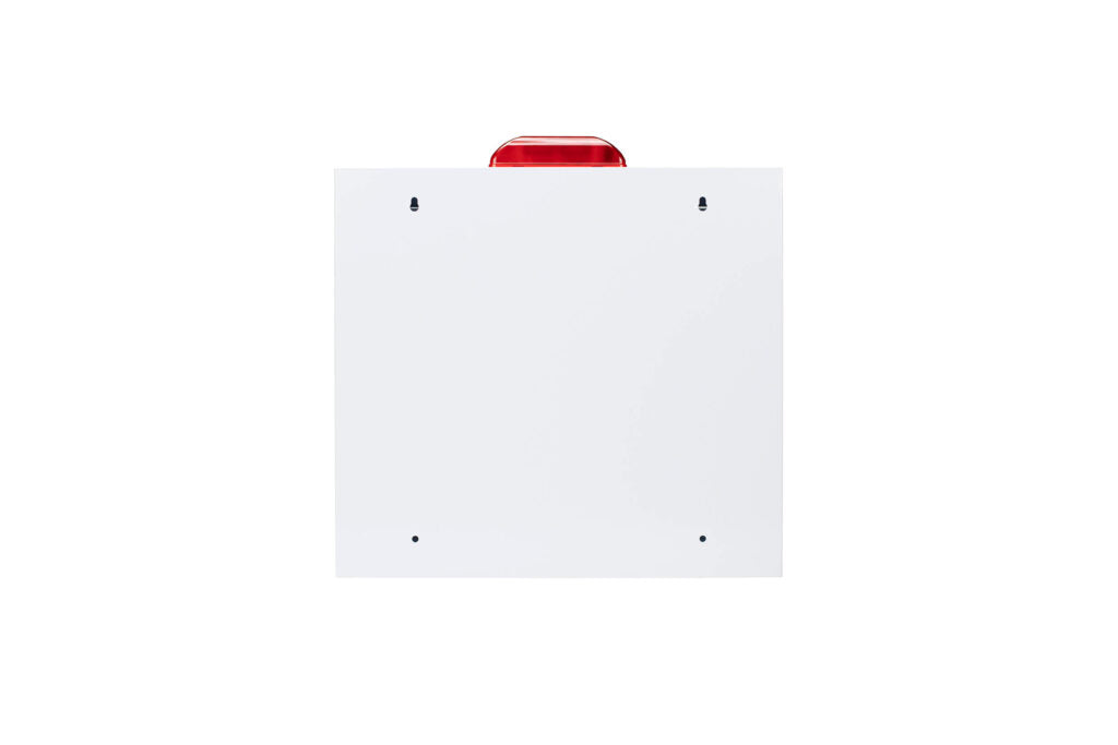 Compact Bleeding Control Wall Cabinet with Rounded Corners, Window, Alarm and Strobe - Cubix Safety CB2-BC-Ss