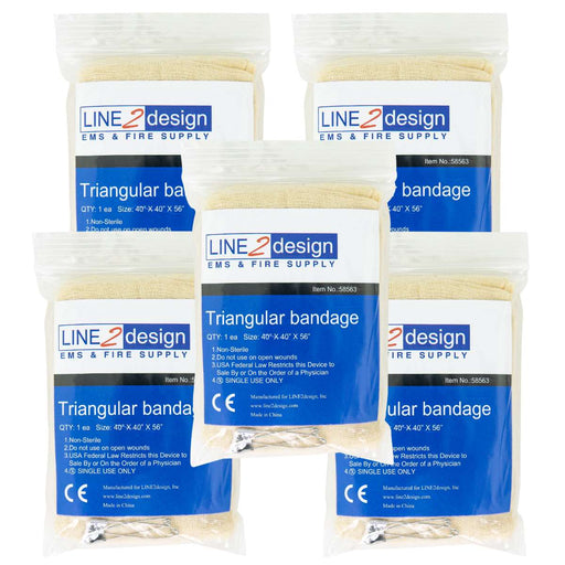 Triangular Bandage 40in x 40in x 56in, Pack of 5 - LINE2design 58563-5