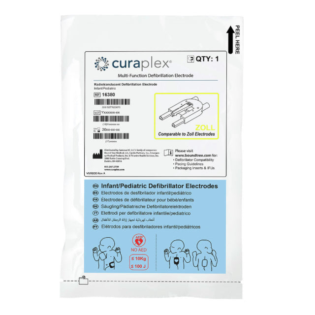 Curaplex 16380 Multi-Function Defibrillator Pad, Leads In, Pediatric REF 16380 - NEW