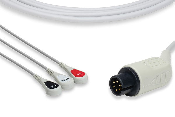 C2340S0 AAMI Compatible Direct-Connect ECG Cable. 3 Leads Snap